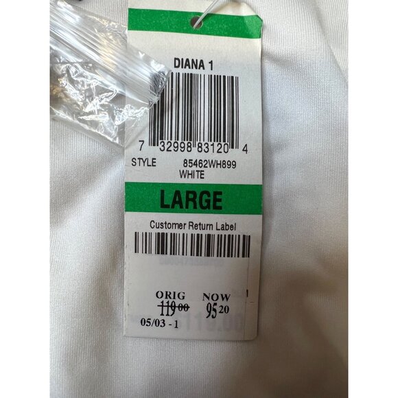 White Crochet Sleeveless Midi Boho Lined Dress Large By INC International Concep - Picture 4 of 4